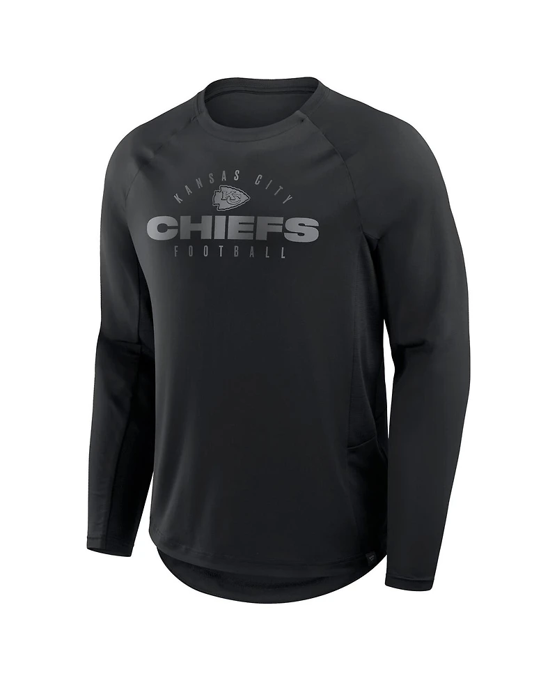 Fanatics Men's Black Kansas City Chiefs Coverage Scheme Long Sleeve T-Shirt