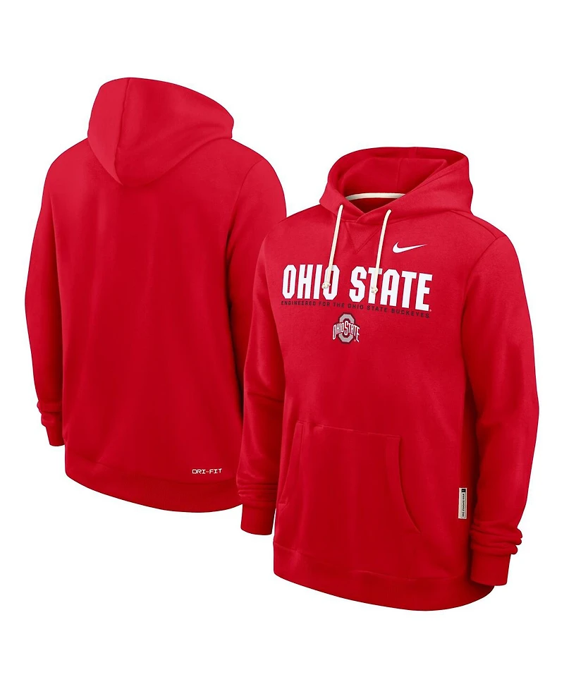Nike Men's Scarlet Ohio State Buckeyes 2025 Sideline Performance Pullover Hoodie