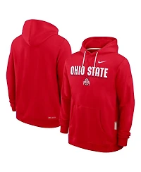 Nike Men's Scarlet Ohio State Buckeyes 2025 Sideline Performance Pullover Hoodie