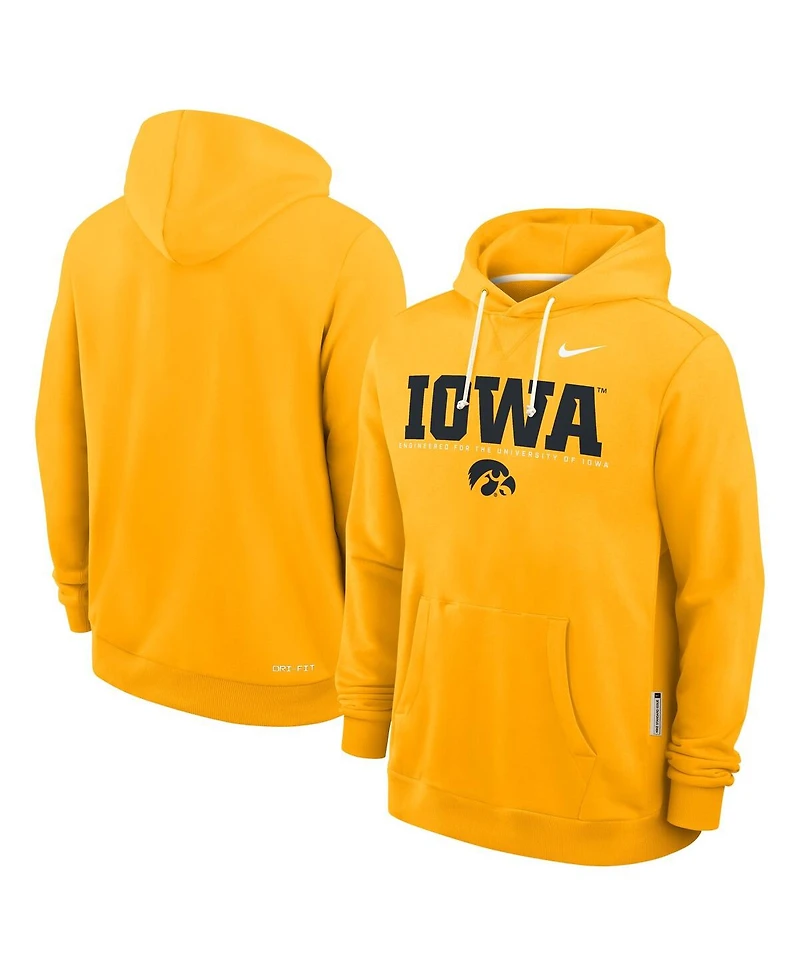 Nike Men's Gold Iowa Hawkeyes 2025 Sideline Performance Pullover Hoodie