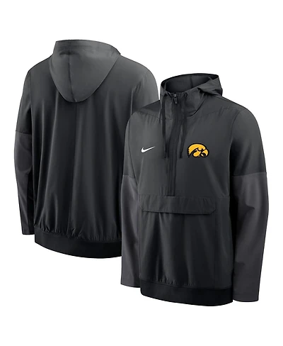 Nike Men's Black Iowa Hawkeyes Anorak Half-Zip Hoodie Jacket