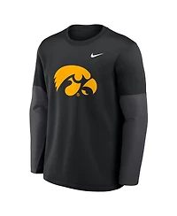Nike Men's Black Iowa Hawkeyes 2025 Sideline Coach Performance Long Sleeve T-Shirt