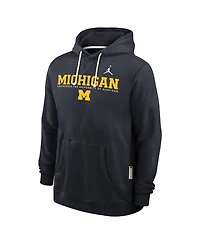 Jordan Men's Navy Michigan Wolverines 2025 Sideline Performance Pullover Hoodie