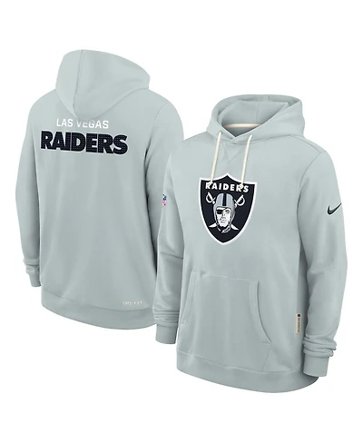 Nike Men's Silver Las Vegas Raiders Sideline Standard Issue Initial Home Dri-fit Hoodie