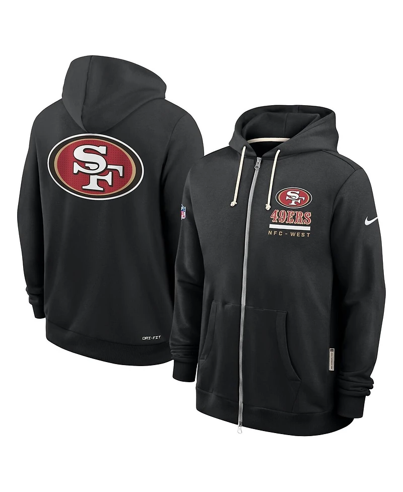 Nike Men's Black San Francisco 49ers Sideline Utility Player Performance Full-Zip Hoodie