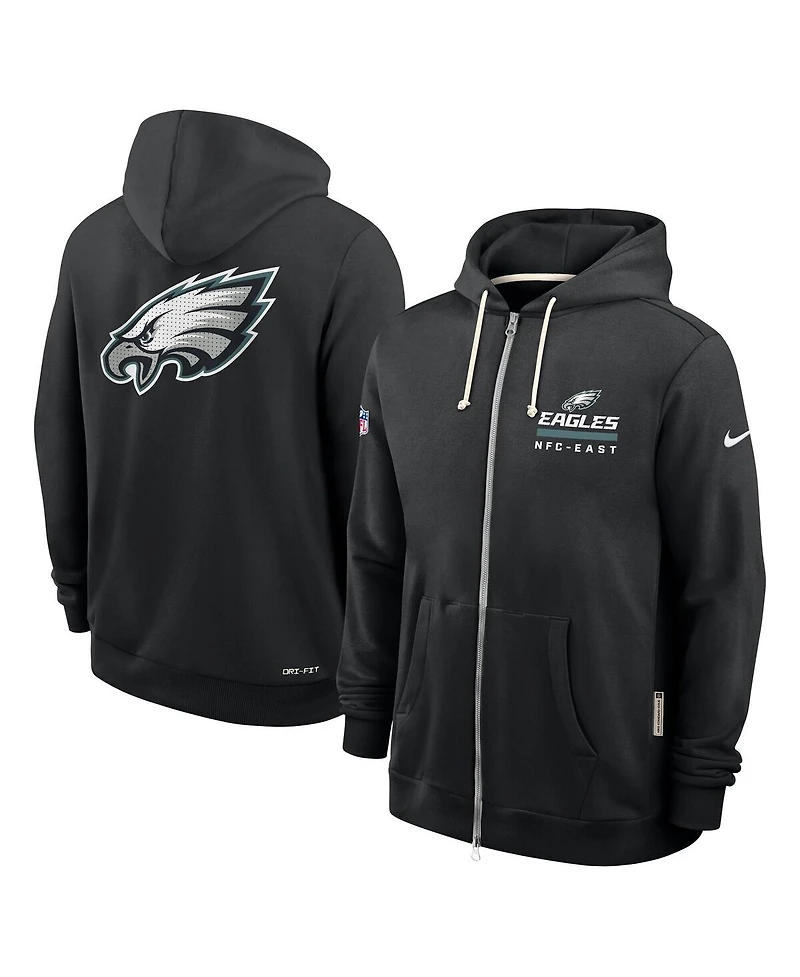 Nike Men's Black Philadelphia Eagles Sideline Utility Player Performance Full-Zip Hoodie
