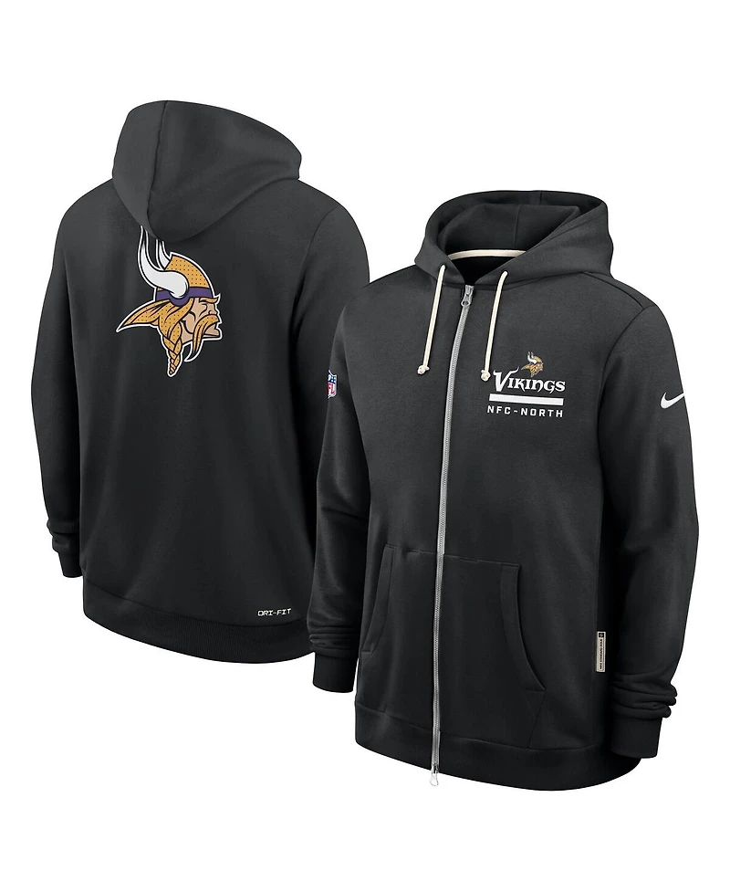 Nike Men's Black Minnesota Vikings Sideline Utility Player Performance Full-Zip Hoodie