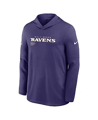 Nike Men's Purple Baltimore Ravens Sideline Pure Performance Long Sleeve Hoodie T-Shirt