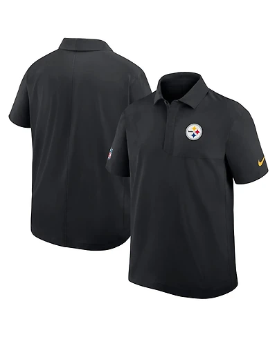 Nike Men's Black Pittsburgh Steelers Sideline City Pride Woven Performance Polo Shirt