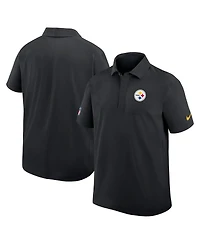 Nike Men's Black Pittsburgh Steelers Sideline City Pride Woven Performance Polo Shirt