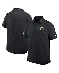 Nike Men's Black Los Angeles Rams Sideline City Pride Woven Performance Polo Shirt