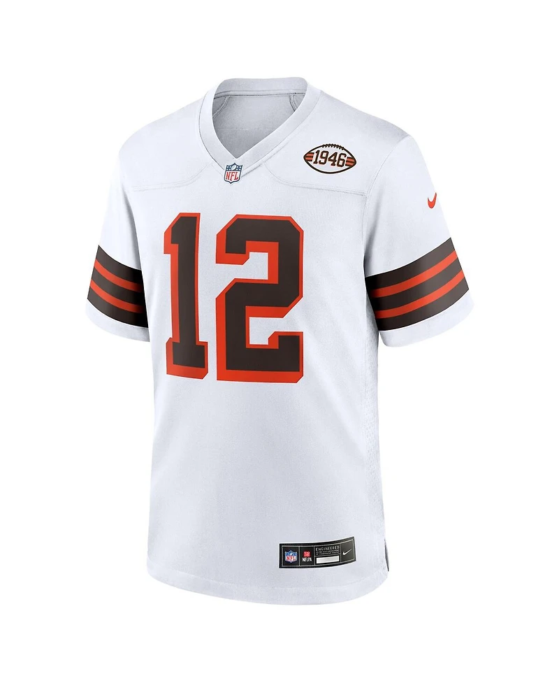 Nike Men's Shedeur Sanders White Cleveland Browns 2025 Nfl Draft 2nd Alternate Game Jersey