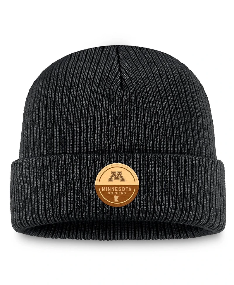 Top of the World Men's Black Minnesota Golden Gophers Uroot4 Patch Cuffed Knit Hat