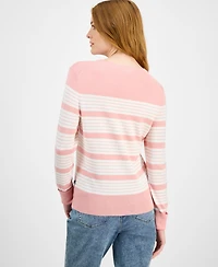 Nautica Jeans Women's Mixed Stripe Crewneck Sweater