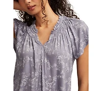 Lucky Brand Women's Sandwash Notch Top