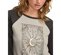 Lucky Brand Women's Good Fortune Sun Poster T-shirt with Raglan Sleeves