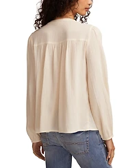 Lucky Brand Women's Peasant Button Down Blouse