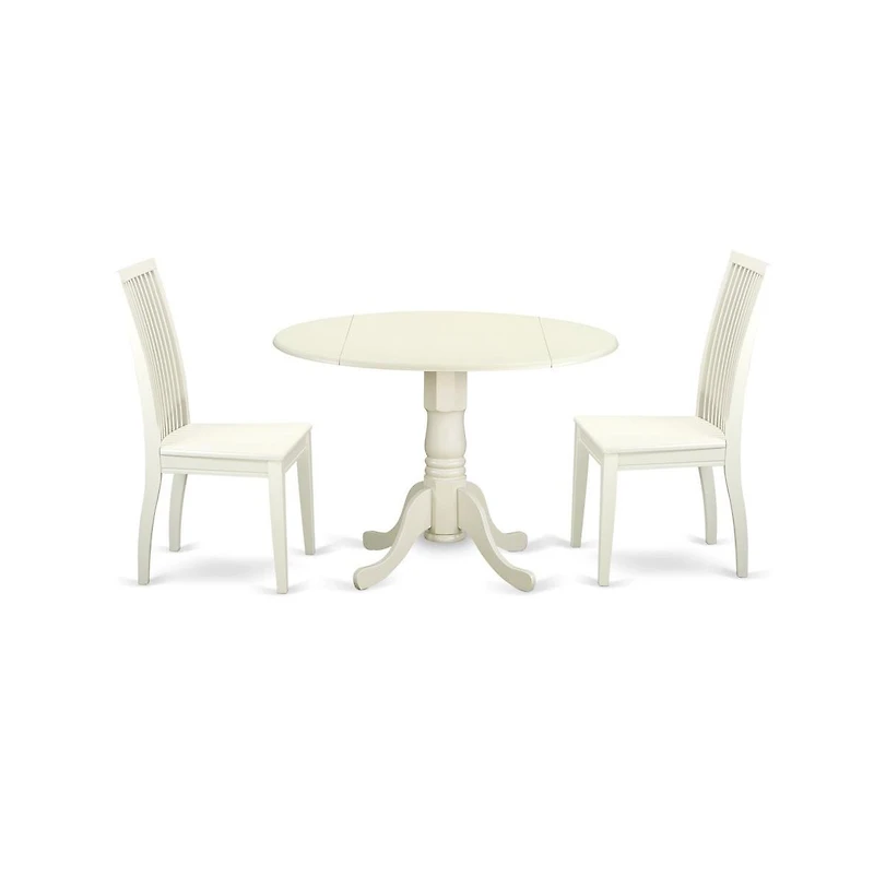 East West Furniture Dining Room Set Linen White