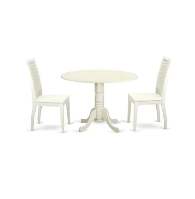 East West Furniture Dining Room Set Linen White