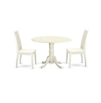 East West Furniture Dining Room Set Linen White