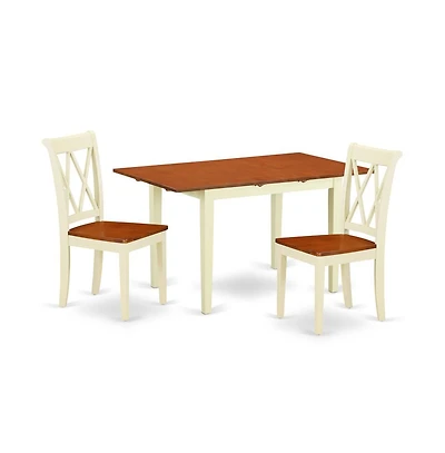 East West Furniture Dining Room Set Buttermilk & Cherry