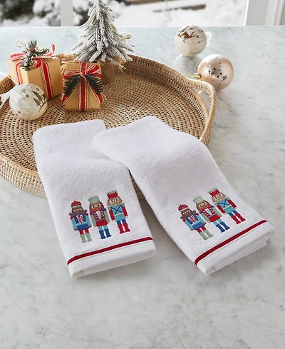 Decor Studio Holiday Nutcrackers Turkish Cotton 2-Pc. Hand Towel Set, 16" x 28"
