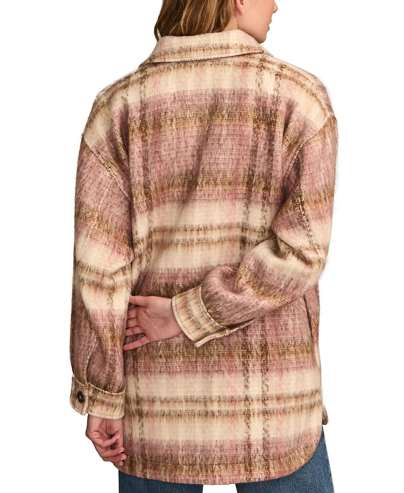 Lucky Brand Women's Oversized Plaid Shirt Jacket