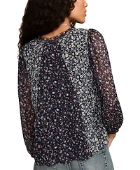 Lucky Brand Women's Print Mix Swing Top
