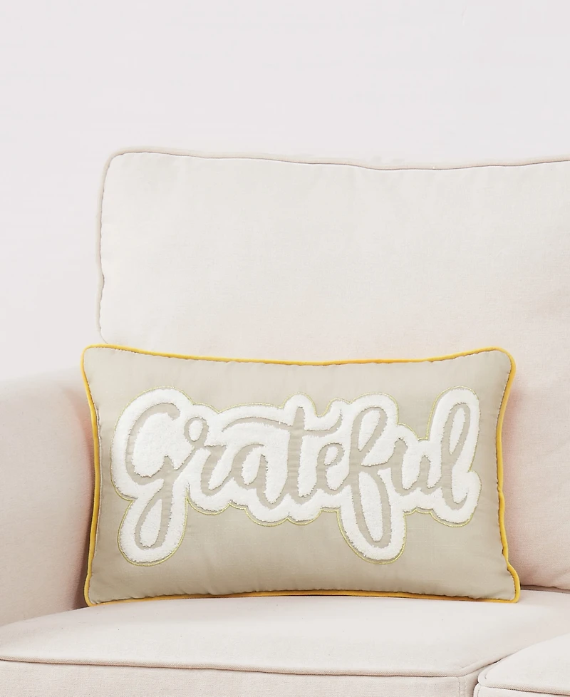 Truly Soft Grateful Decorative Pillow, 12"x 20"