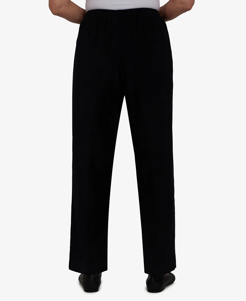 Alfred Dunner Women's Classic Corduroy Elastic Waist Medium Length Pants