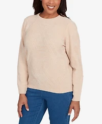 Alfred Dunner Women's Classic Cable Chenille Pullover Sweater