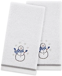Decor Studio Holiday Snowman Turkish Cotton 2-Pc. Hand Towel Set, 16" x 28"