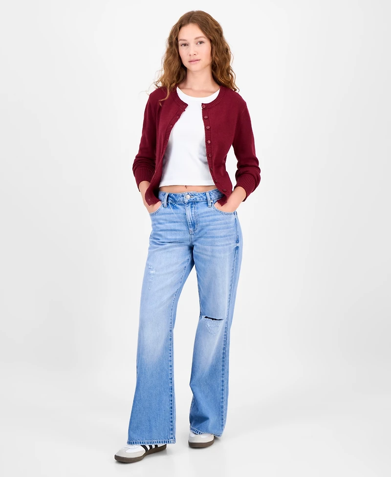 Madden Girl Juniors' High-Rib Button-Front Lady Cardigan