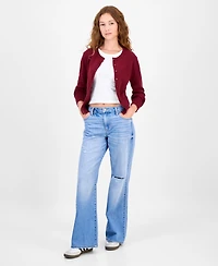 Madden Girl Juniors' High-Rib Button-Front Lady Cardigan