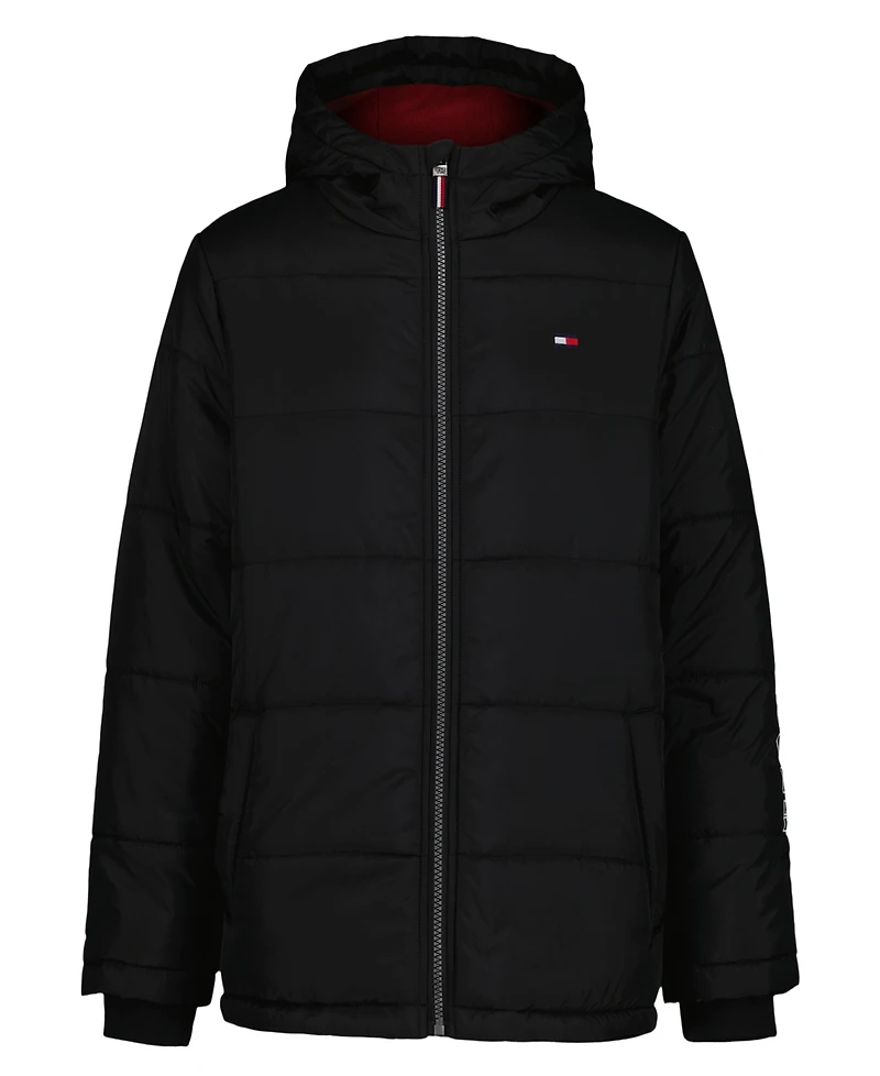 Tommy Hilfiger Little Boys Sleeve Logo Full Zip Front Puffer Jacket