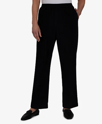 Alfred Dunner Women's Classic Corduroy Elastic Waist Short Length Pants