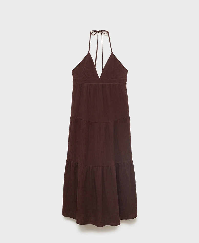 Mango Women's V-Neck Cotton Dress