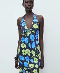 Mango Women's Long Floral-Print Dress