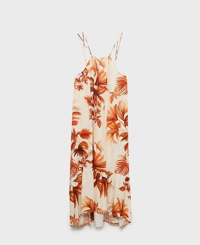 Mango Women's Palm Print Halter Dress