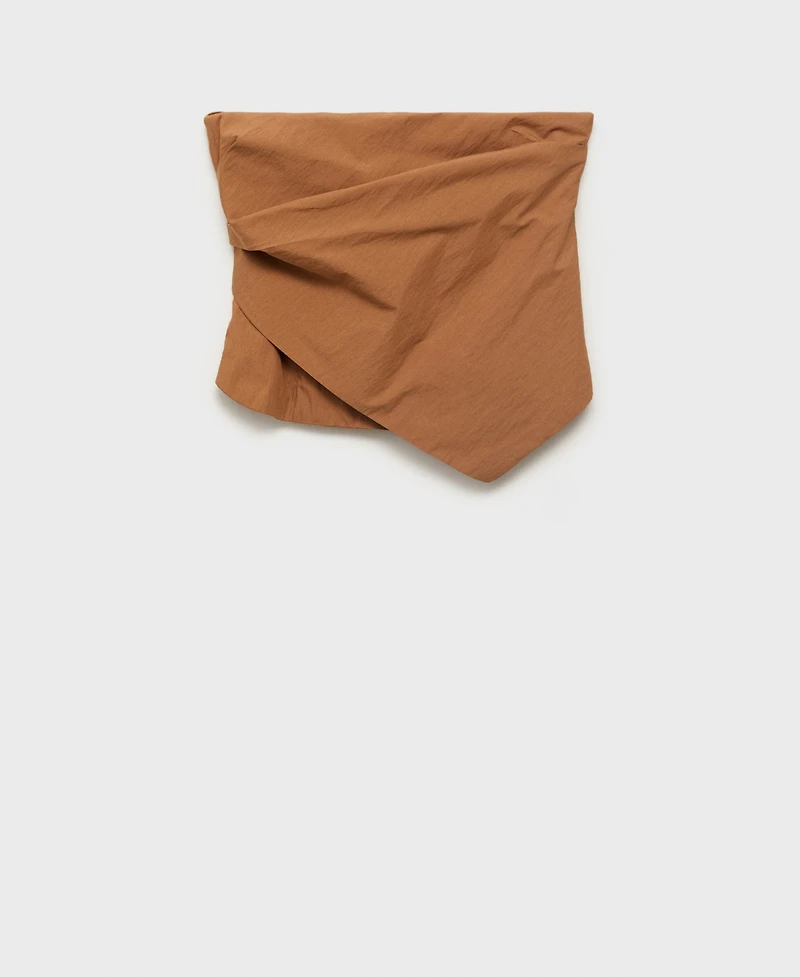 Mango Women's Asymmetrical Strapless Top
