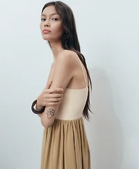 Mango Women's Combined Knitted Balloon Dress