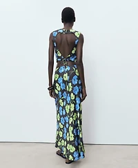 Mango Women's Floral-Print Long Skirt