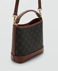 Mango Women's Contrast Print Bucket Bag