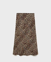 Mango Women's Animal-Print Midi-Skirt
