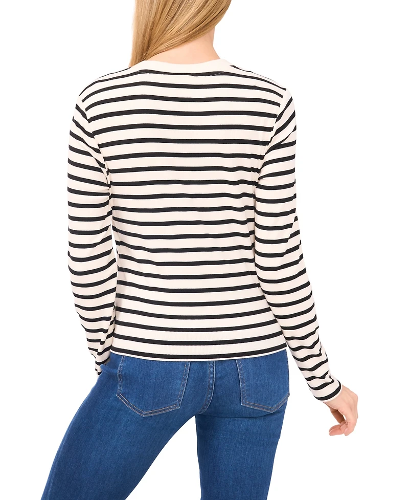 CeCe Women's Long-Sleeve V-Neck Cardigan Sweater