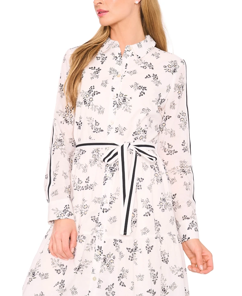 CeCe Women's Long Sleeve Shirt Dress