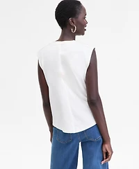 I.n.c. International Concepts Women's Pleated-Shoulder Cap-Sleeve T-Shirt, Macy's Exclusive