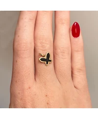 The Lovery Onyx Butterfly Charm 14K Gold 11 millimeters