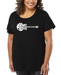 La Pop Art Plus All You Need Is Love Word T-Shirt