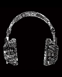La Pop Art Plus Headphones Languages Word T-Shirt
